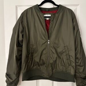 Olive Green Bomber Jacket